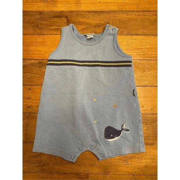 Carters vintage whale romper one piece blue baby boy - Picture 1 of 9